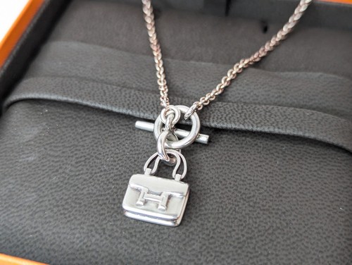 HERMES Amuletos Constanza Colgante Collar Bolso Molde SV925 Auténtico EN CAJA RARO - Imagen 3 de 15