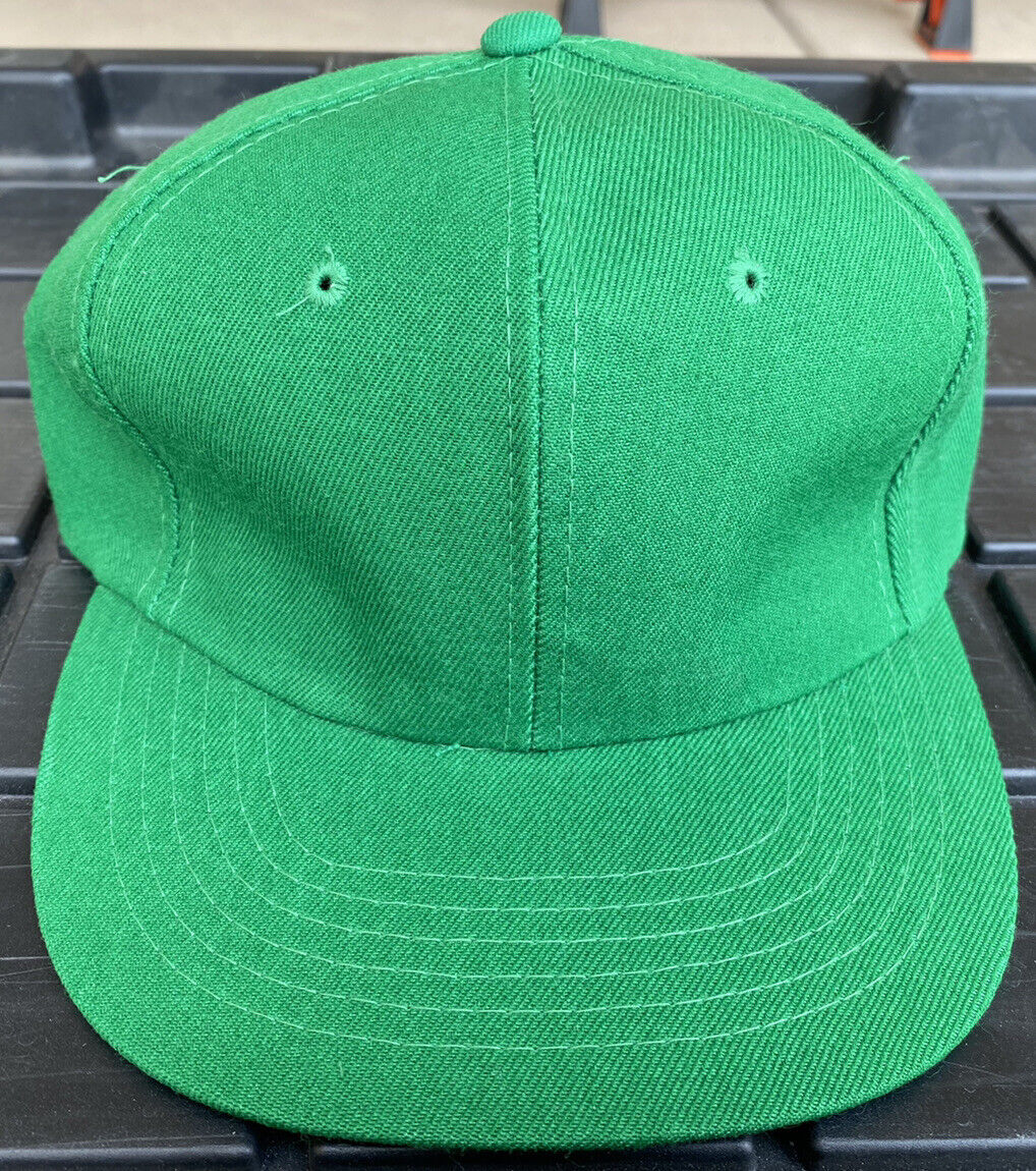 NWOT Vintage 80s 90s Solid Green Youngan Snapback Hat Cap Wool Blend