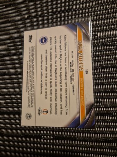 2023-24 Topps Chrome UEFA Aqua Wave Refractor #169 Kaoru Mitoma /199 Brighton - Picture 3 of 3