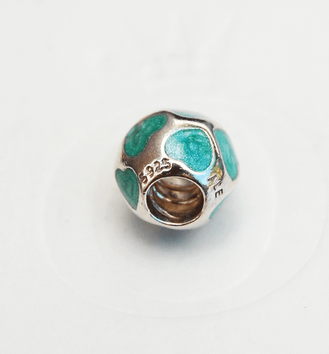 Genuine Pandora Sterling Silver Charm "Blue Hearts" - 790543EN18 - retired - Picture 2 of 2