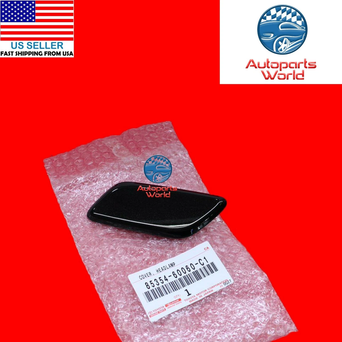 GENUINE LEXUS LX570 LEFT BLACK 217 HEADLAMP WASHER NOZZLE COVER 