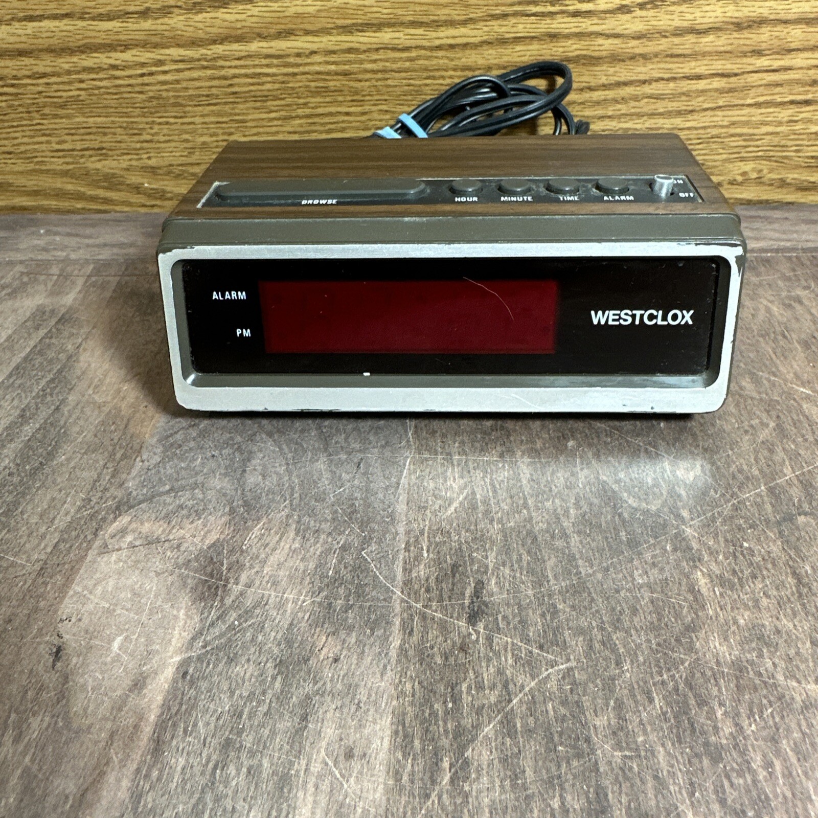 Vintage Westclox Digital Wood Grain Alarm Clock Model 22651 Electric eBay