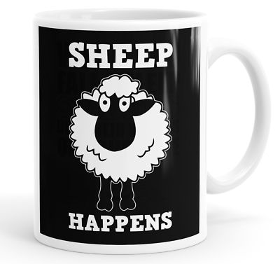 Sheep Happens lustiger Slogan Becher Teetasse Kaffee