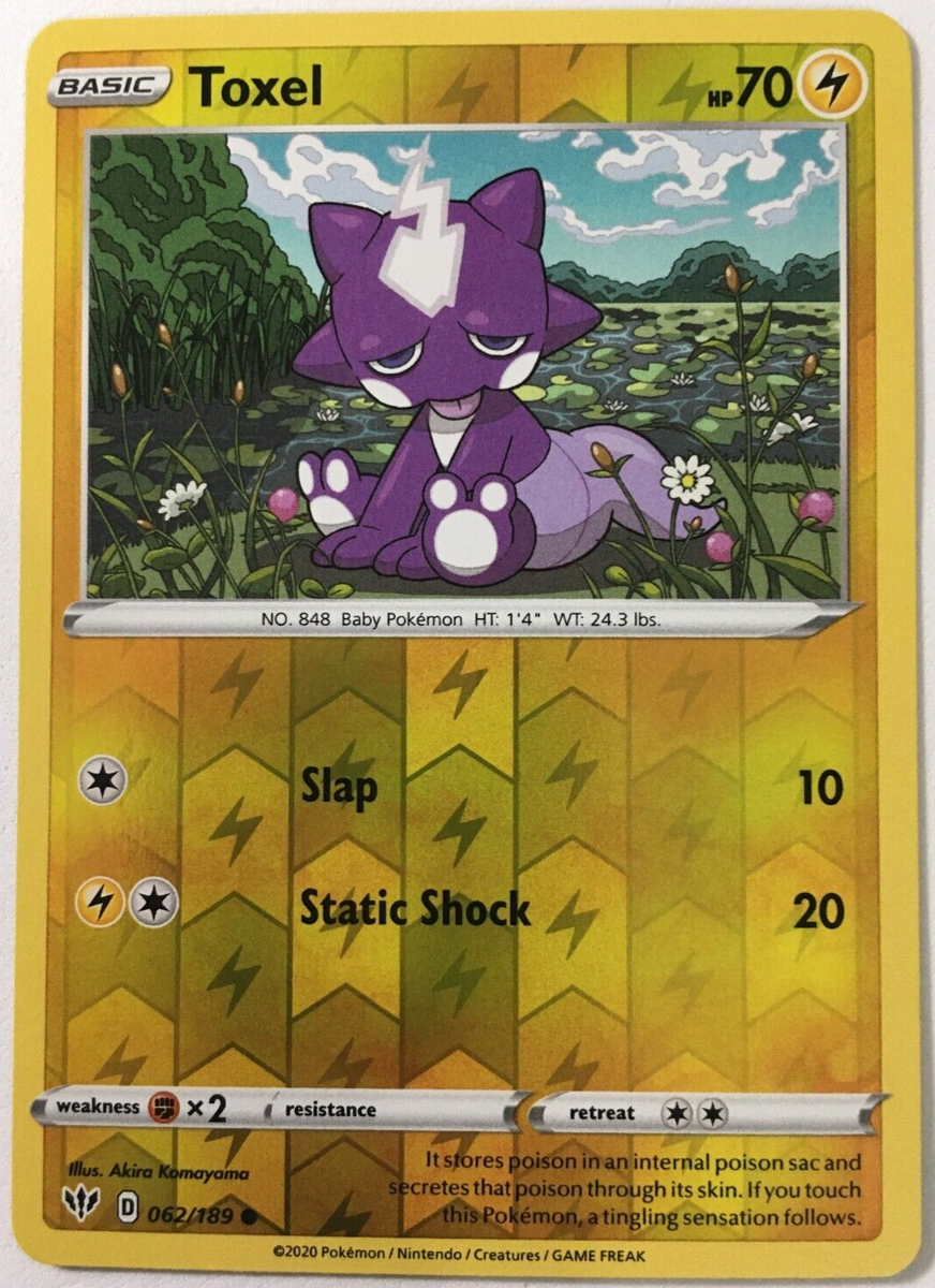 POKEMON TOXEL 062/189 DARKNESS ABLAZE COMMON REVERSE HOLO NEAR