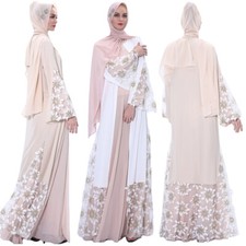 Open Kaftan Women Muslim Cardigan Long Dress Abaya Dubai Kimono Robe Party Gown
