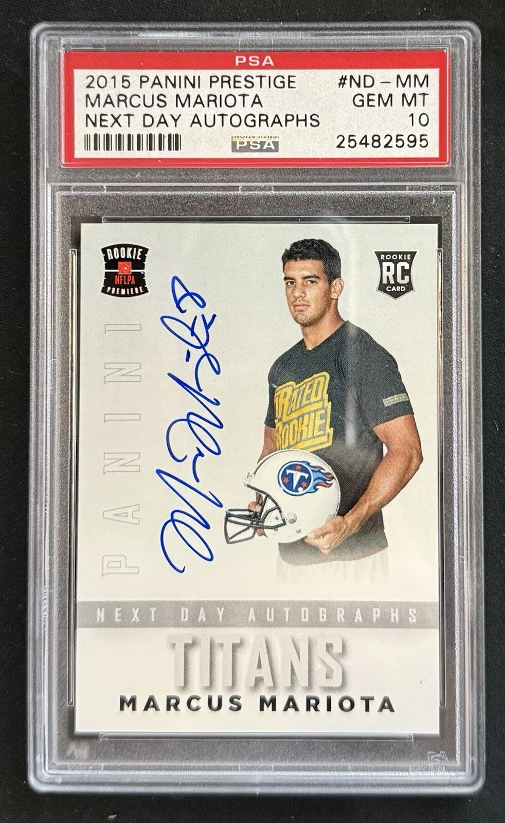 Marcus Mariota Panini Prestige Next Day Signatures #NDMM Base