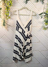ANTHROPOLOGIE AKEMI KIN Women's ADHELIN Wrap Dress Beige Black Size 10