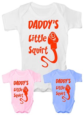 Daddy's Little Squirt lustiger Strampler Weste Babykleidung Geschenk 