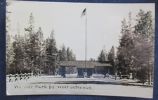 RPPC Yellowstone National Park West Entrance 1940s Sanborn Postcard Y-1138