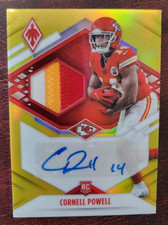 2021 PANINI PHOENIX CORNELL POWELL YELLOW RPS JERSEY PRIME AUTO PATCH RC /75