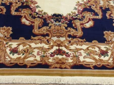 8'x10' Blue Supreme 400 KPSI Hand Knotted wool Sino Savonnerie Oriental area rug