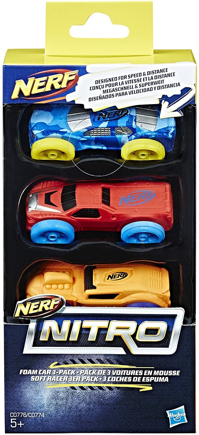 HASBRO NERF NITRO FOAM CARS CONFEZIONE DA 3 AUTO 3-PACK CARS C0776/C0774