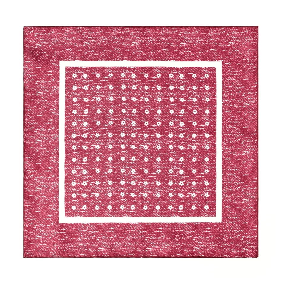100%Silk Men's Pocket Square Red Daisy Broken Flower Handkerchief 11.8in 30cm - Image 2 of 4