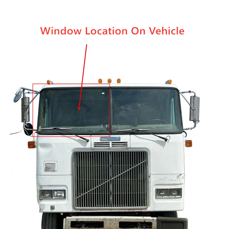 Fit Autocar Volvo White WX WH Xpeditor Passenger Right Front Windshield Glass - Image 3 of 4