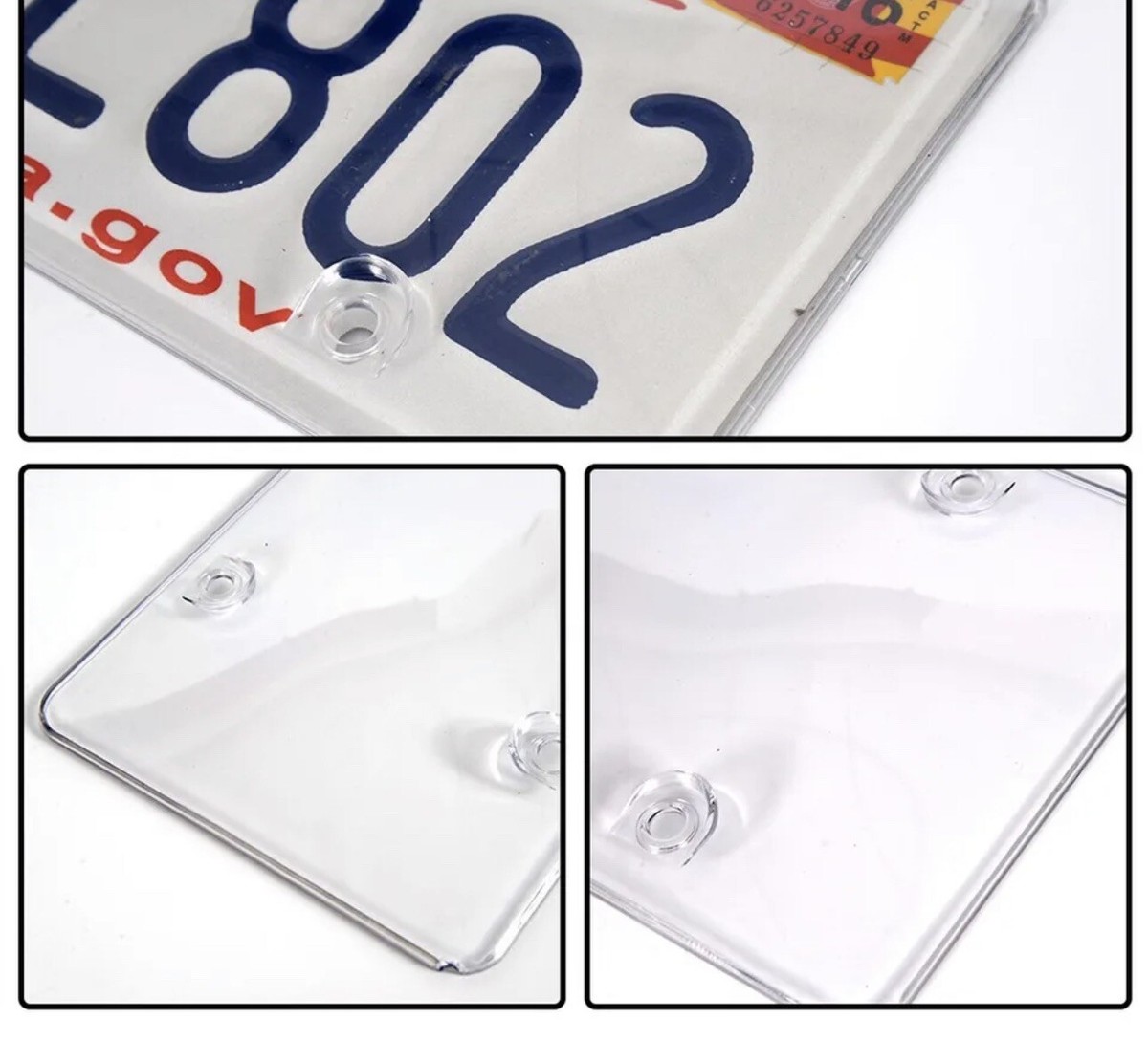 KLSKKJ 2-Pack Clear License Plate Covers - Unbreakable Plastic Shields For Standard US Plates - View #10
