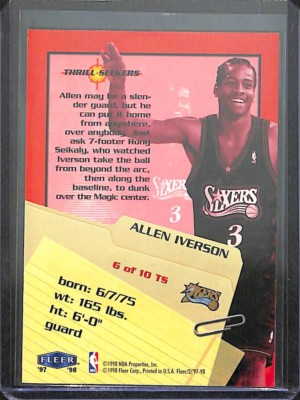 Iverson Fleer Thrill Seekers アイバーソン NBA Iverson Fleer Thrill Seekers アイバーソン NBA