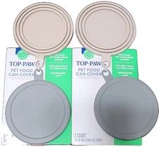 4 Pcs Pet Food Can Covers Lids Fit All Standard Size Dog & Cat Can Tops BPA Free