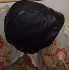 BNWT Beautiful Designer PRADA Ladies Black Lambskin Leather Hat S ITALY