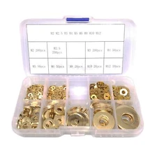 800pcs Brass Flat Washers Assortment Kit