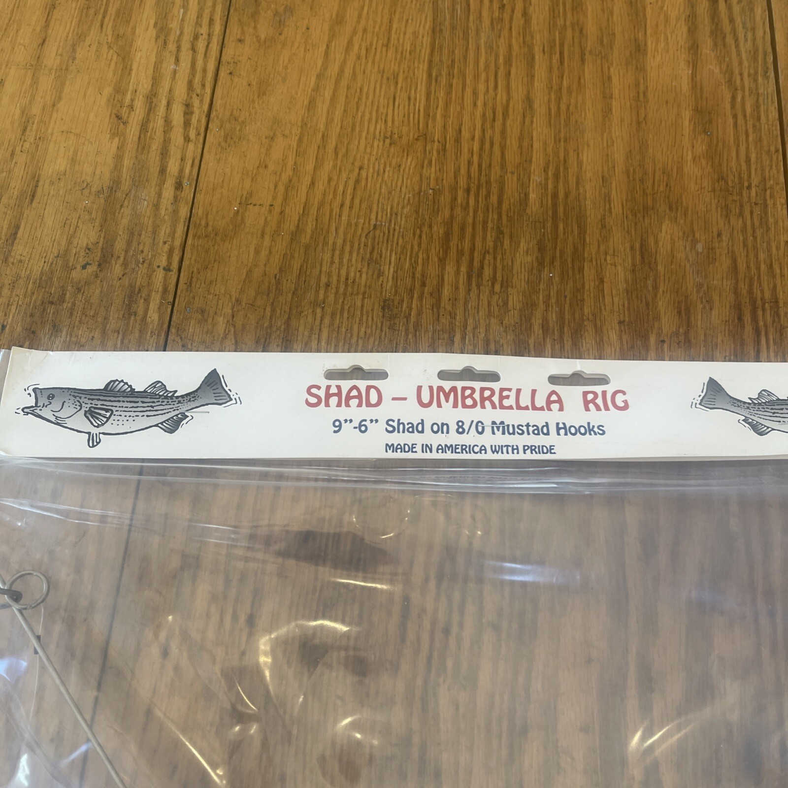 Umbrella Rig 4 Arm 11” With 6” Shad (9)  Pearl Blue 8/0 Hook Mustad New In Pkg - Image 8