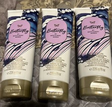 3 x Bath  Body Works BUTTERFLY Shea Butter Hyaluronic Body Cream 8oz NEW 