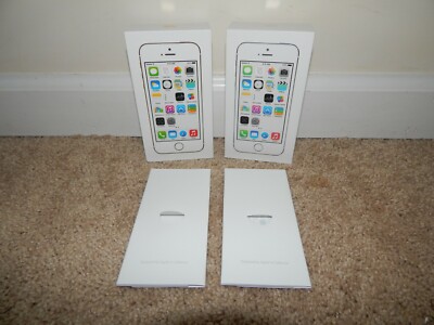 (2) Original Apple Iphone 5s Empty Boxes Gold Silver w/ Apple Inserts Free Ship!