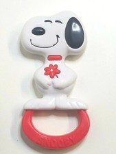 Vintage 1966 Peanuts Snoopy Rattle Snoopy Holding Red Daisy Flower