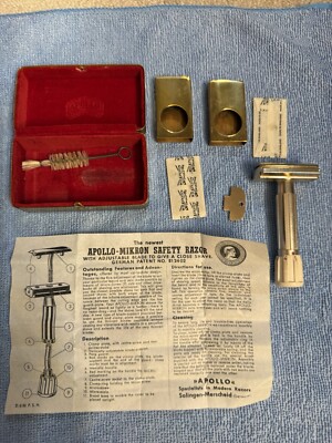 Apollo Mikron Solingen Safety Razor Set Vintage Germany | eBay