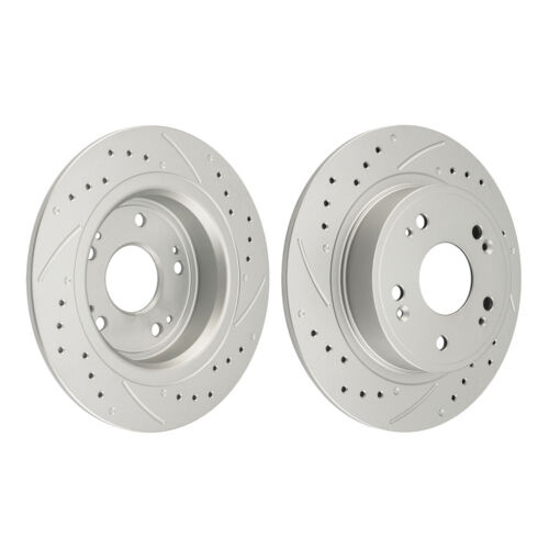 Rear Drilled Slotted Disc Brake Rotors for Honda Accord HR-V Acura TSX ILX