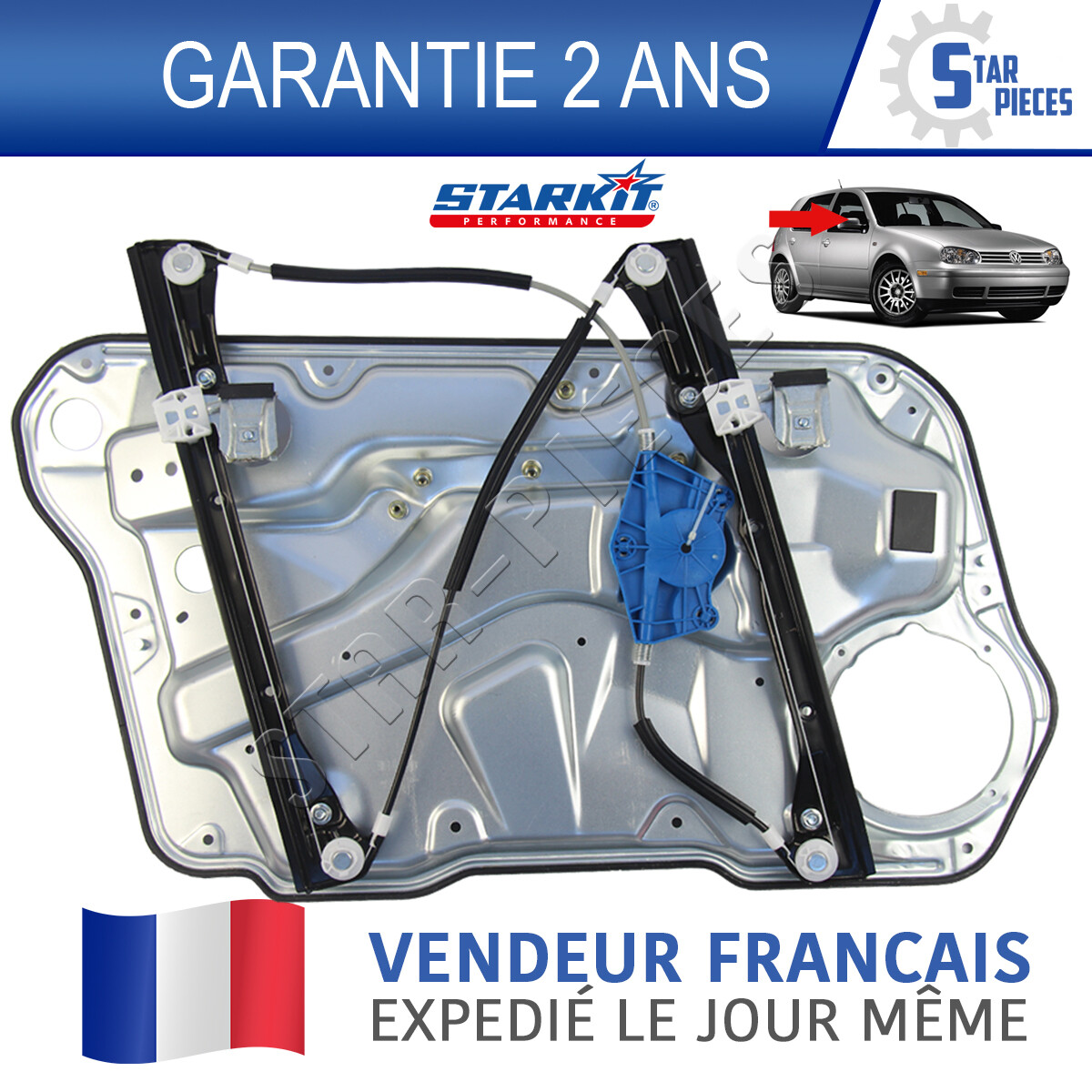 Lève-vitre avant droit passager Volkswagen Bora 1J2 1J5 plaque 1J4837462H
