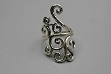 925 Sterling Silver Vintage Scroll Swirl Ring Size 6.25