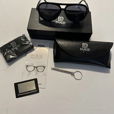 Duco DC1208 Carbon Fiber Black Frame Polarized Lens Sunglasses