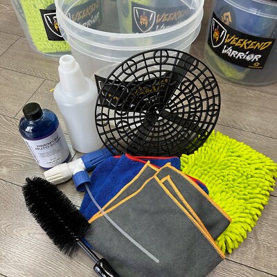 Weekend Warrior Car Wash Bucket Kit, 8 Piece All-in-One Car Care Set