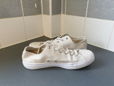 cream leather converse