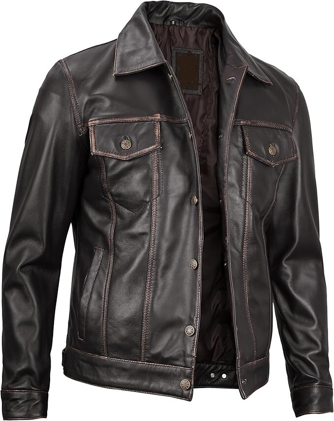 Men's Premium Lambskin Leather Jacket – Vintage Trucker