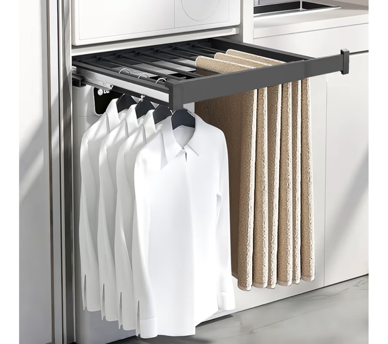 Pull Out Trousers Rack for Closet, 15 Rods Retractable Wardrobe Trousers Rack...