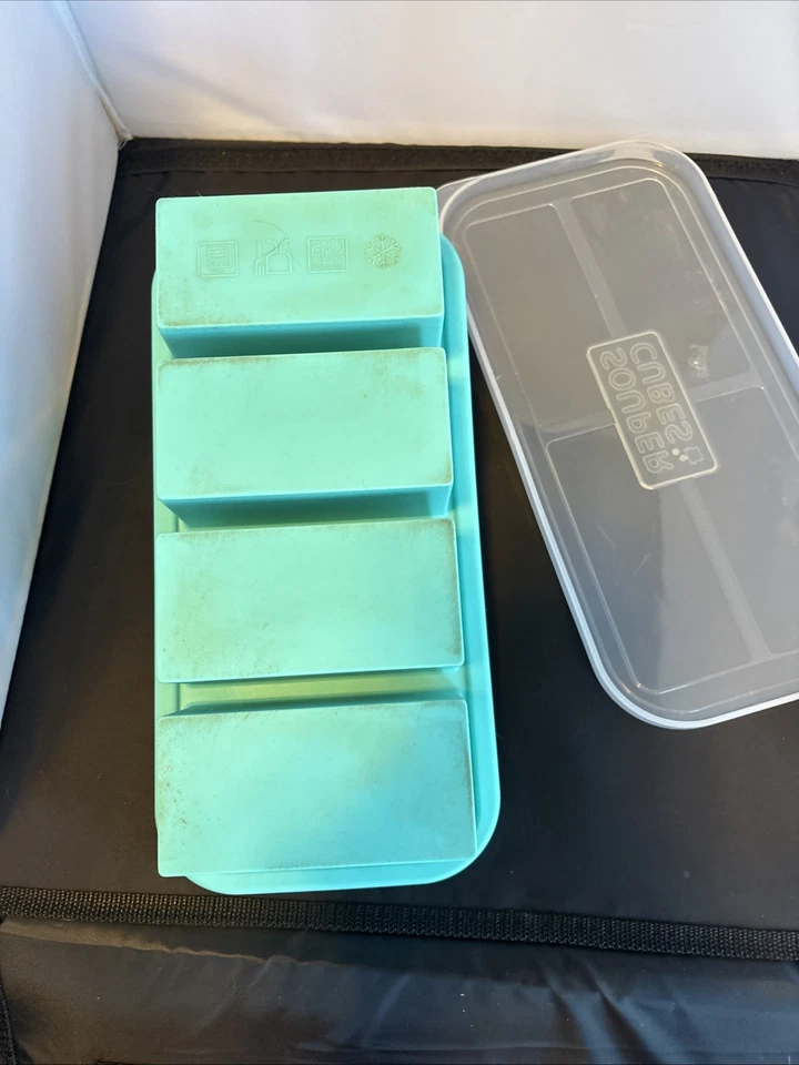 Cubos de sopa 1 xícara bandeja de congelamento 4 porções com tampa, água - Imagem 3 de 4