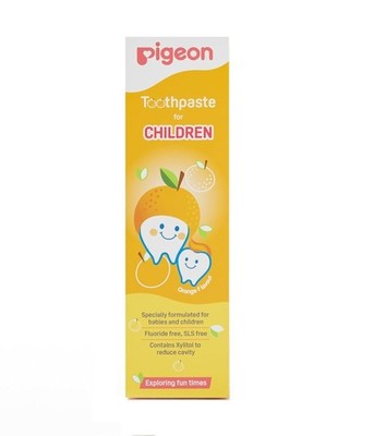 Pigeon toothpaste for children sls free fluoride free orange flavor 45 gr f/s