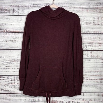 Lululemon Pullover Hoodie Burgundy Sweet Savasana Cashmere Blend Drawstring 6 **