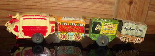 Vintage 1950 MARX ROY ROGERS TIN WIND UP zig zag STAGE COACH WAGON Train Parts