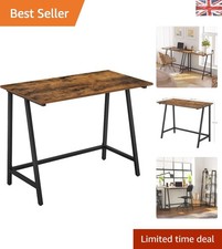 Sturdy Industrial Style Computer Desk - Rustic Top, Adjustable Feet, 50x100 cm
