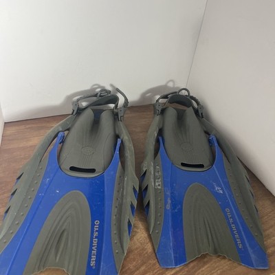 U.S. Divers Blue DIVING FINS FLIPPERS SIZE M Men s 7-10 Women s 8-11