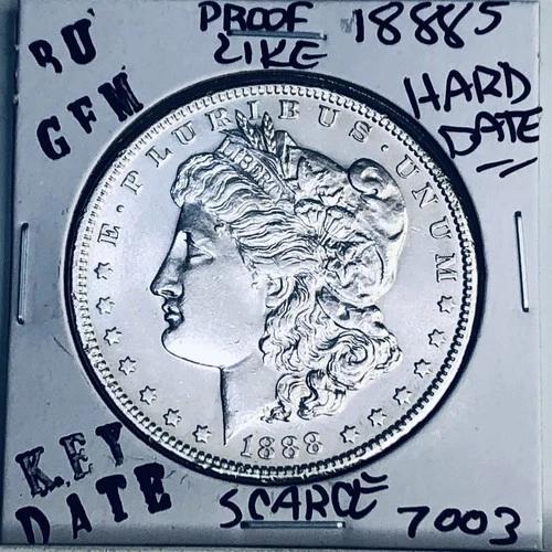 1888 S BU GEM MORGAN SILVER DOLLAR UNC MS+++ U.S. MINT RARE KEY COIN 7003