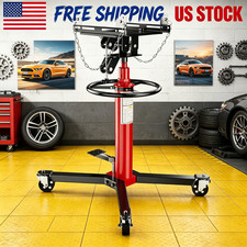 1100 Lbs Hydraulic Transmission Jack 2-stage Telescoping 360 Swivel Wheels