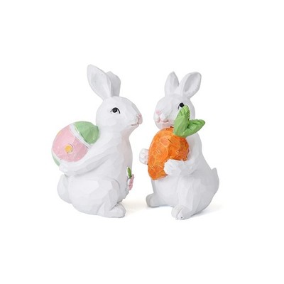 Easter Bunny Decorations Resin Spring Rabbits Carrot Eggs Statues Decor