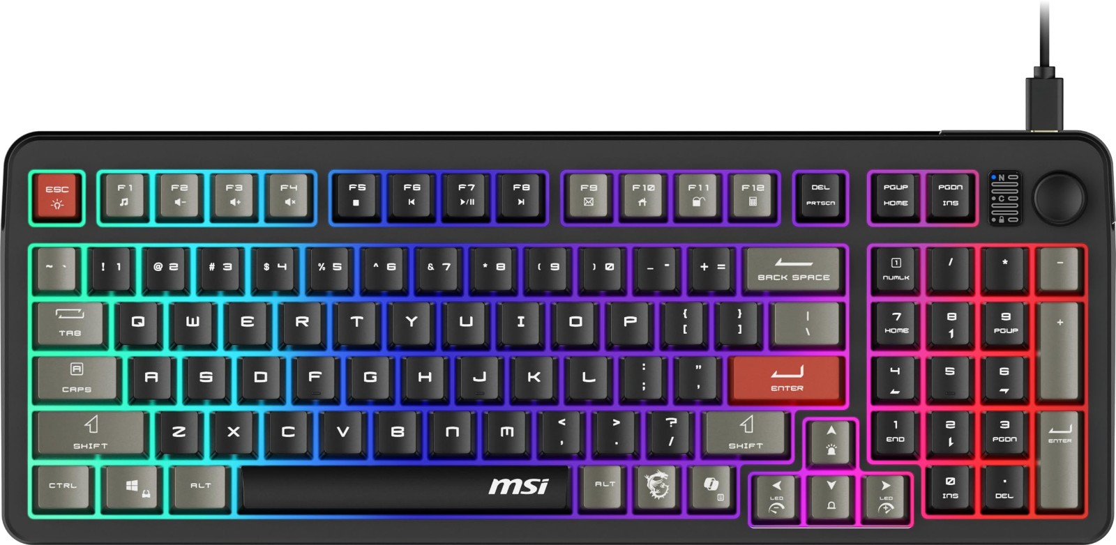 MSI Forge GK110 Gaming Keyboard - Membrane Switches, 96% Com