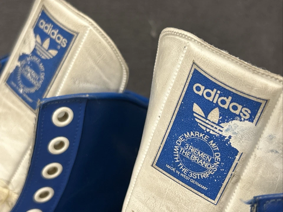 Adidas Alemanha Ocidental Vintage Anos 70 Tamanho 7 EUA? Tênis Botas Sapatos de Boxe Euro - Imagem 4 de 4