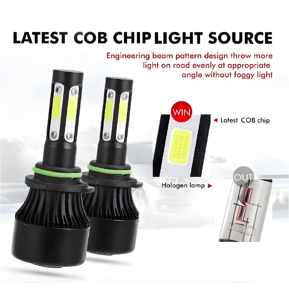 Bombillas de faros LED 9012 2 piezas haz alto para Ford Edge 2011-2014 Taurus 2013-2019 Foto 2 de 4