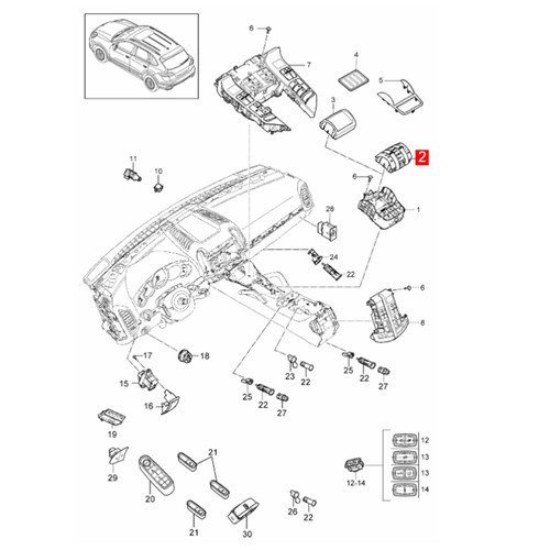 Suspension Mode Selector Switch Panel Repair for Porsche Cayenne(92A) 2015-17 - Picture 4 of 9