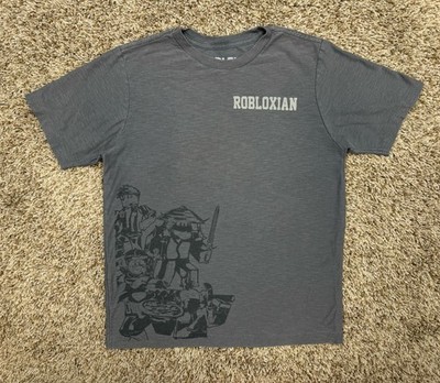 Roblox T-Shirt Boys Youth Size Large 10/12 Gray Robloxian 2019 Video Game Rare
